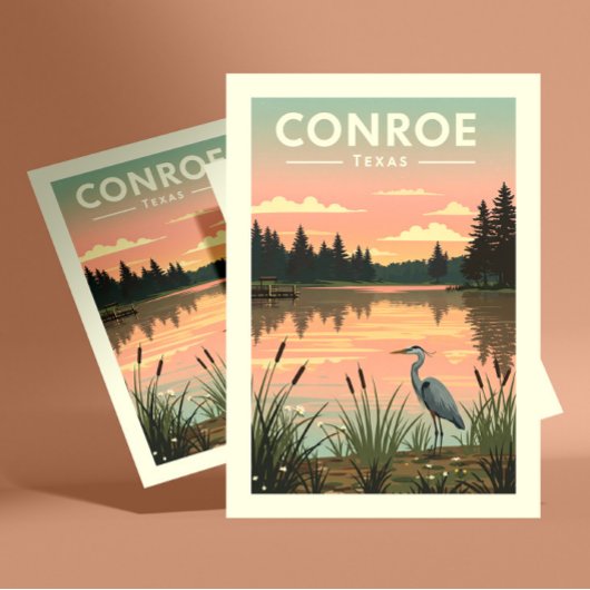 Vintage Conroe Texas Briefkaart