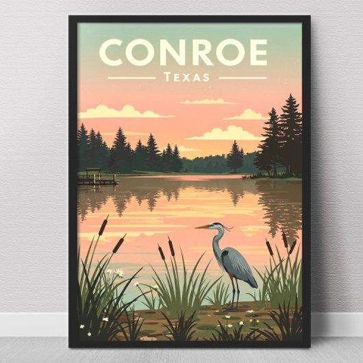 Vintage Conroe Texas Poster