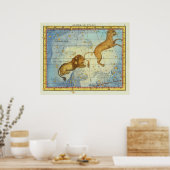 Vintage Constellation Leo Poster (Keuken)