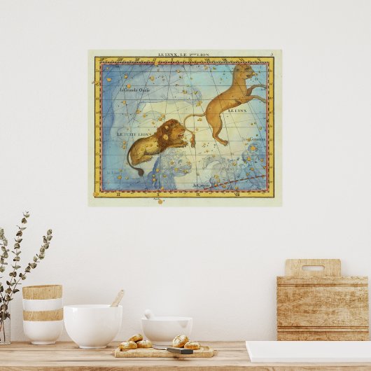 Vintage Constellation Leo Poster (Keuken)