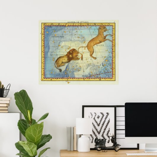 Vintage Constellation Leo Poster (Thuiskantoor)