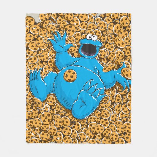 Vintage Cookie Monster and Cookies Fleece Deken (Voorkant)