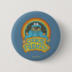 Vintage Cookie Monster Cookie Frenzy Ronde Button 5,7 Cm