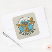 Vintage Cookie Monster | Hangry Vierkante Sticker (Envelop)