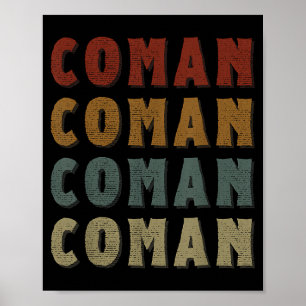 Vintage Cool Coman Naam Grappige Liefde Hart Coman Poster