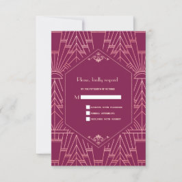 Vintage Cooper Rose Great Gatsby 20s Trouw RSVP Kaartje