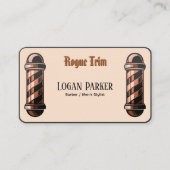 Vintage Copper Barber Pole Visitekaartje (Voorkant)