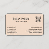 Vintage Copper Barber Pole Visitekaartje (Achterkant)