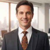 Vintage Copper Paisley Stropdas