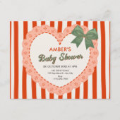 Vintage coquette babyfeest kaart (Voorkant)