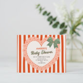 Vintage coquette babyfeest kaart (Staand voorkant)