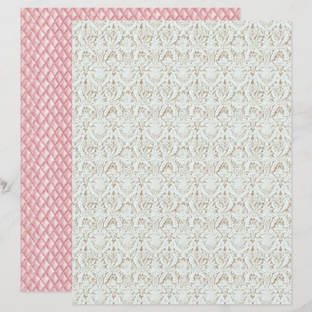 Vintage Coquette Bloemendecoratie Scrapbook Papier (Voorkant / Achterkant)