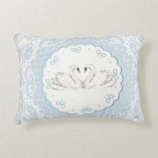 Vintage Coquette Romantische Zwanen Lichtblauwe Ka Accent Kussen