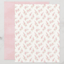 Vintage Coquette Roos Bloem Scrapbook Papierblad