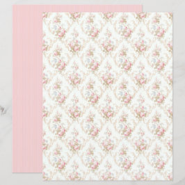 Vintage Coquette Roos Bloemig Papierblad