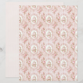 Vintage Coquette Roos Bloemig Papierblad