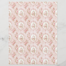 Vintage Coquette Roos Bloemig Papierblad