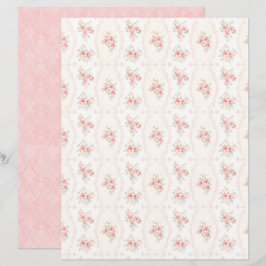Vintage Coquette Rose Floral Scrapbook Paper