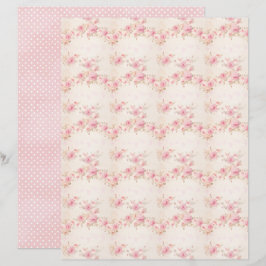 Vintage Coquette Roze Bloem Scrapbook Papier