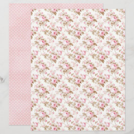 Vintage Coquette Roze Bloem Scrapbook Papier