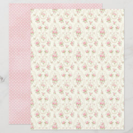 Vintage Coquette Roze Bloem Scrapbook Papier