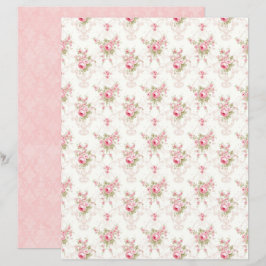 Vintage Coquette Roze Bloem Scrapbook Papier