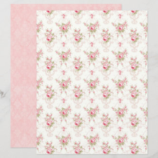 Vintage Coquette Roze Bloem Scrapbook Papier