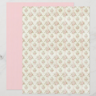Vintage Coquette Roze Bloemen Papiersheet
