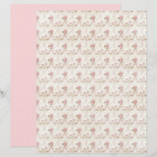 Vintage Coquette Roze Bloemen Papiersheet