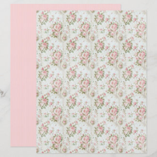 Vintage Coquette Roze Bloemen Papiersheet