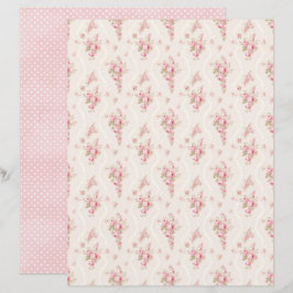 Vintage Coquette Roze Bloemenschrootpapier