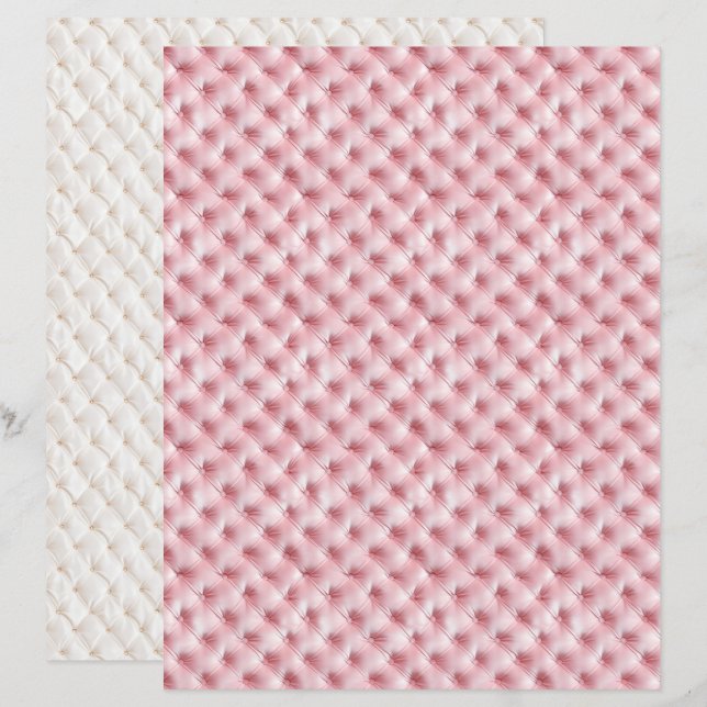 Vintage Coquette Roze Diamant Scrapbook Papier (Voorkant / Achterkant)