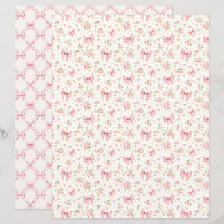 Vintage Coquette Roze Lint Scrapbook Papier