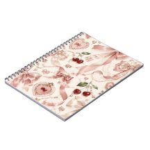 Vintage Coquette Roze Strik en Kersen Esthetiek