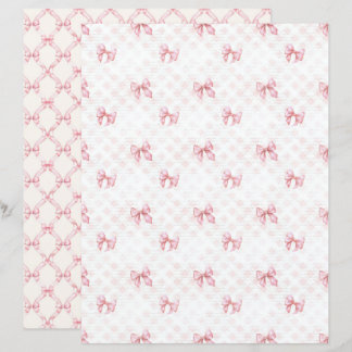 Vintage Coquette Roze Strik Scrapbook Papier