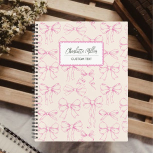 Vintage Coquette Roze Striknotitieboek Notitieboek
