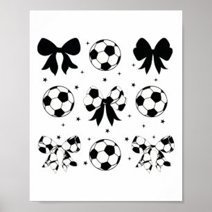 Vintage Coquette Voetbal Boog Cheer Voetbal Mama Poster