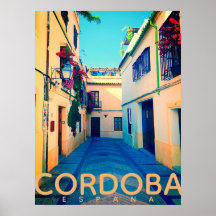 Vintage Cordoba Espana Travel Poster