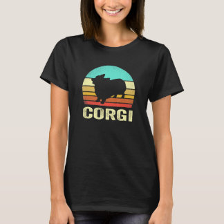 Vintage Corgi Dog Sunset T-shirt