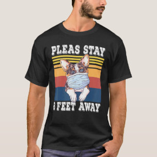 Vintage Corgi-hond blijf 6 voet uit de buurt Socia T-shirt