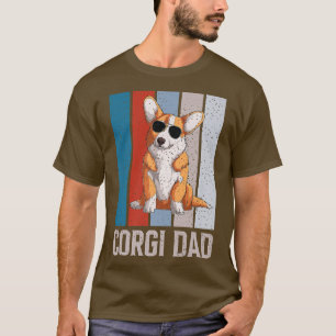 Vintage Corgi Hondenliefhebber Tshirt Corgi Dad Su