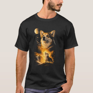 Vintage Corgi Huilend naar de Maan Shirt Funny Cor