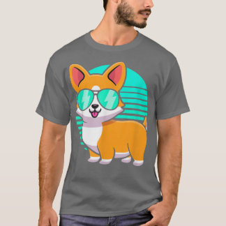 Vintage Corgi Kinder Boy Girl Funny Corgi Retro T-shirt