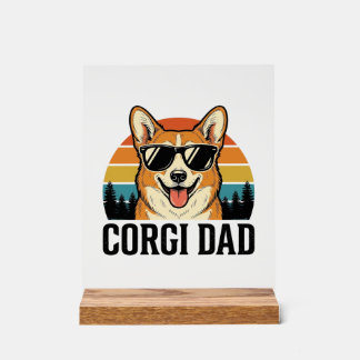 Vintage Corgi Vader Gravure Hond Liefhebber Shirt  Acryl Bord