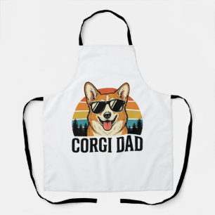 Vintage Corgi Vader Gravure Hond Liefhebber Shirt Schort