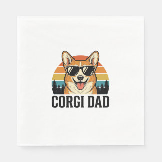 Vintage Corgi Vader Gravure Hond Liefhebber Shirt  Servet