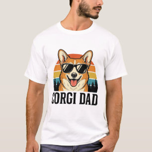 Vintage Corgi Vader Gravure Shirt Ontwerp voor Hon