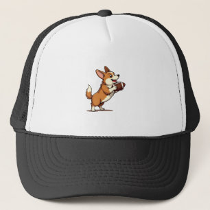Vintage Corgi Voetbalhond Illustratie Retro Sport Trucker Pet