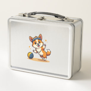 Vintage Corgi Volleybalhond Vector Illustratie S