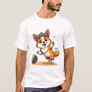 Vintage Corgi Volleybalhond Vector Illustratie S T-shirt